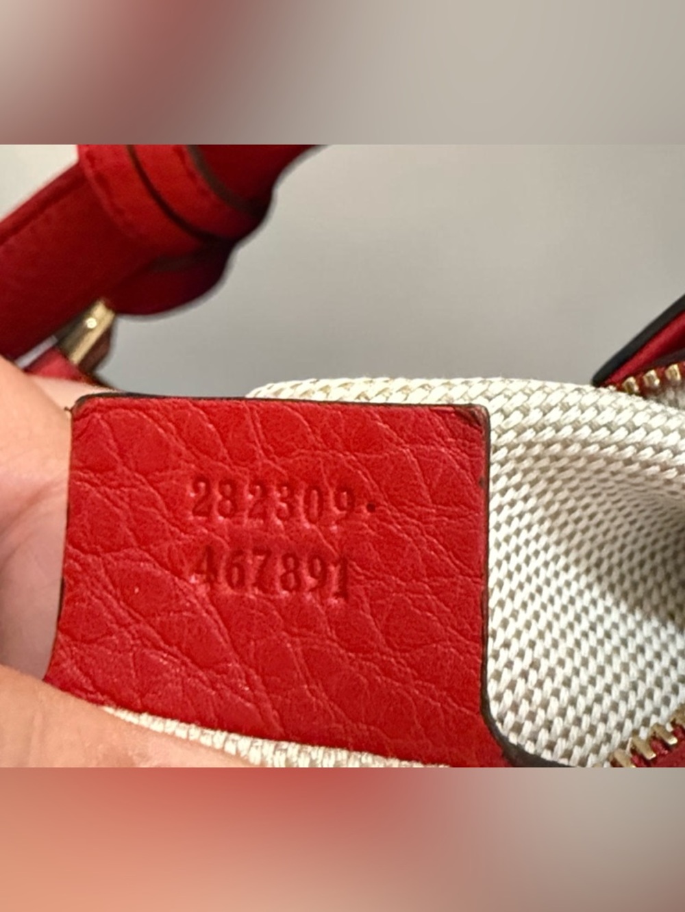 Gucci Red Leather Soho Bag with Embossed GG - Picture 12 of 12